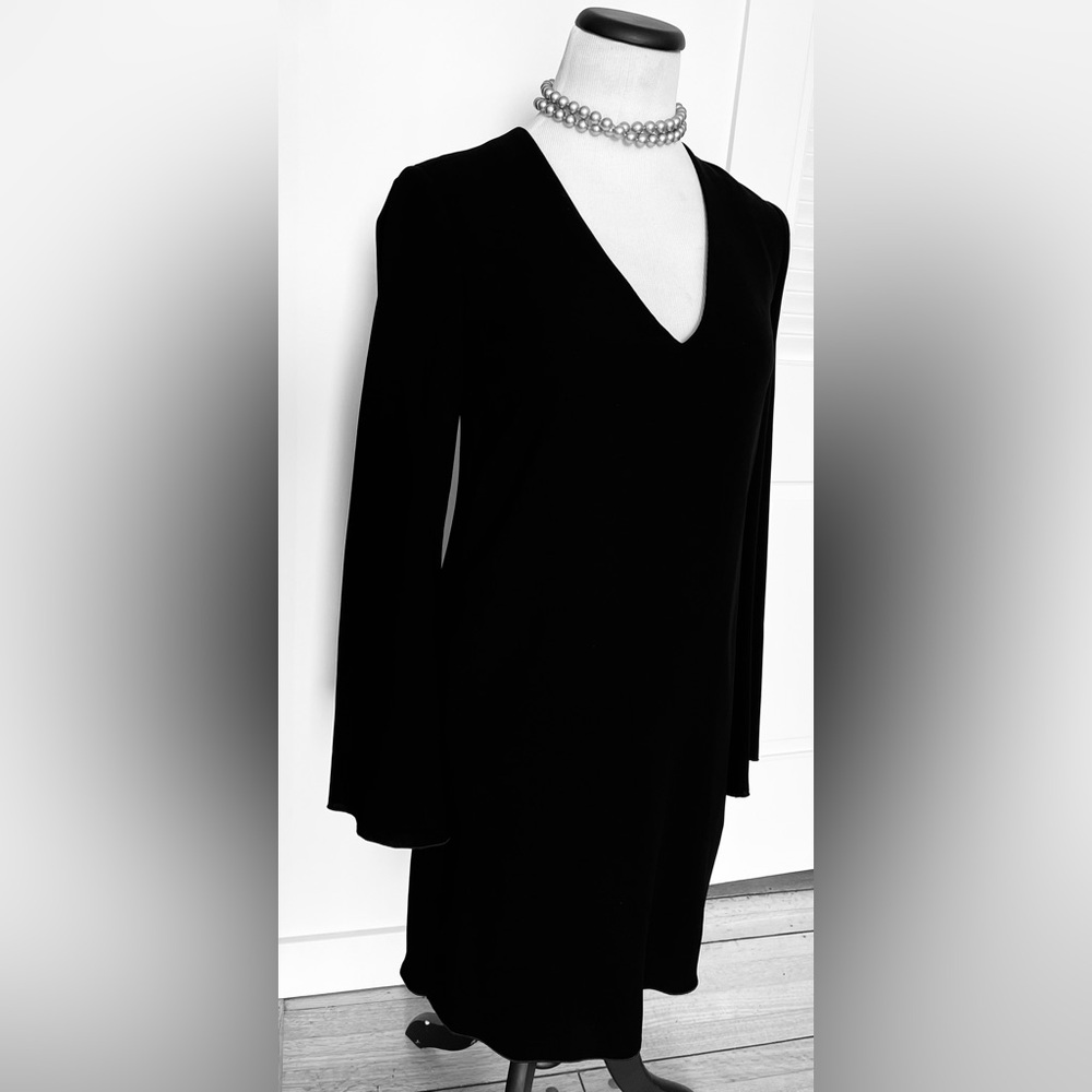 Theory Classic Little black dress, loose fit, long wide sleeve, comfortable.
